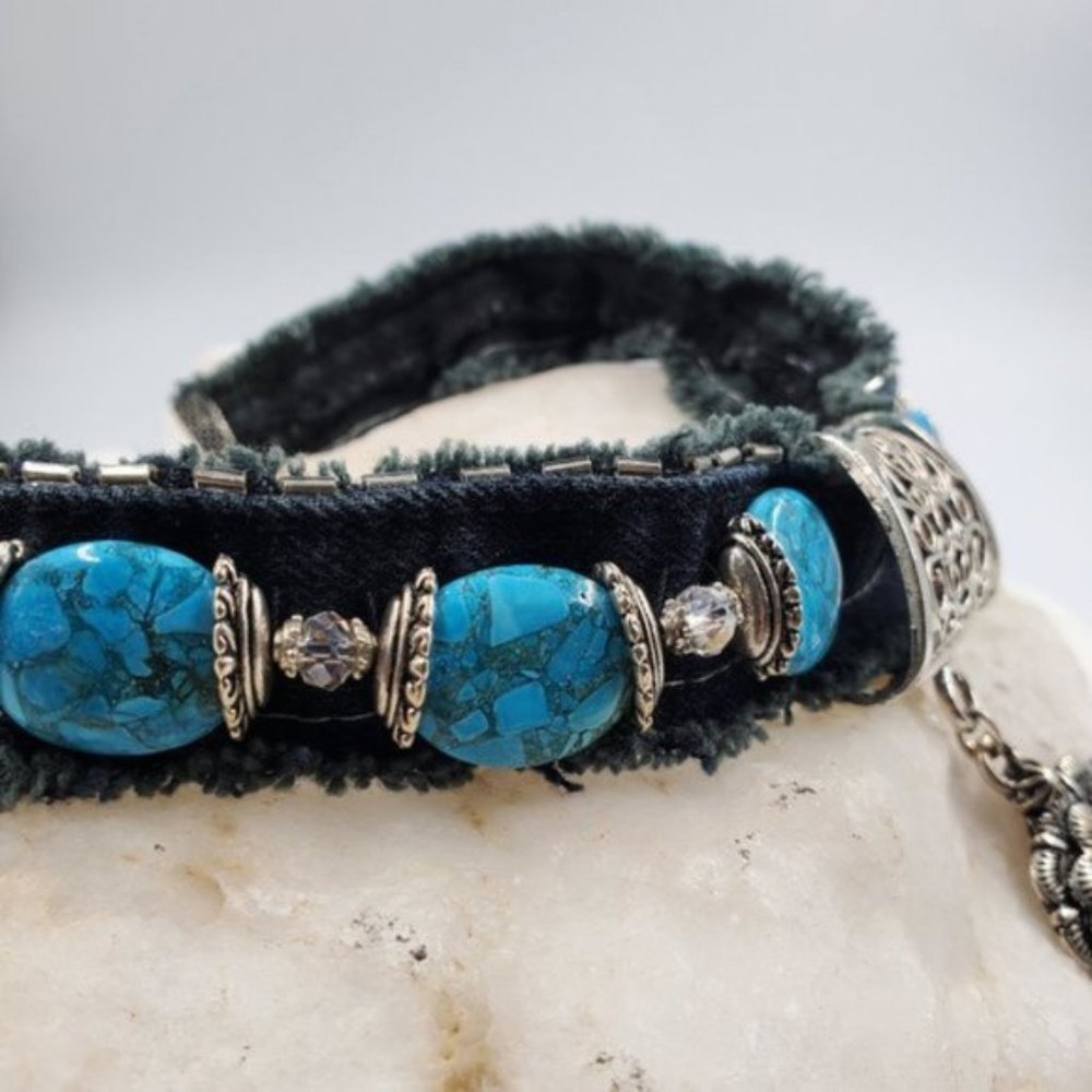 Turquoise and Coral Statement Necklace - Picture 4 of 10